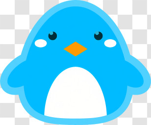 Icon - Cute Blue Cartoon Bird Transparent PNG