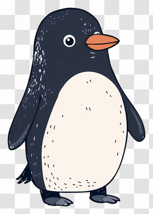 Penguin - Cute Cartoon Penguin Illustration Transparent PNG