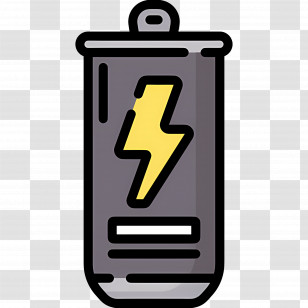 Energy Drink - Stylized Energy Drink Can With Lightning Bolt Transparent PNG
