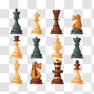 World Chess Day
 - Colorful Chess Pieces Set Transparent PNG