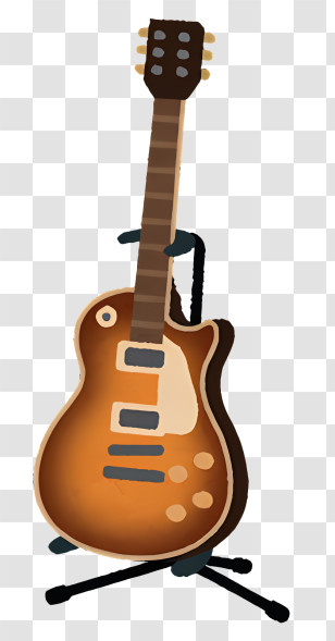 Icon - Electric Guitar On Stand For Music Enthusiasts Transparent PNG
