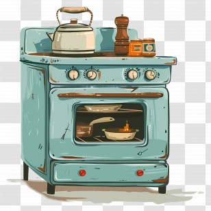 Kitchen Stove - Vintage Stove In A Kitchen Transparent PNG