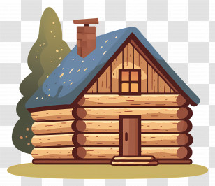 Log Cabin - Quaint Wooden Cabin In Nature Transparent PNG