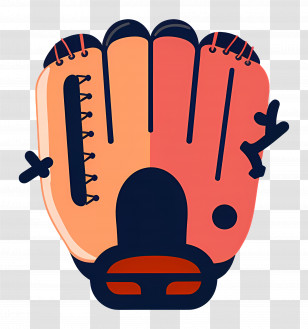 Cartoon Baseball Glove - Stylized Baseball Glove Design Transparent PNG