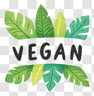 Vegan Logo - Vegan Leaves With Green Nature Theme Transparent PNG