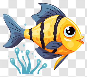 Cartoon Fish - Colorful Cartoon Fish In The Water Transparent PNG