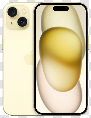 Iphone 15 - Yellow Smartphone With Dual Cameras Transparent PNG