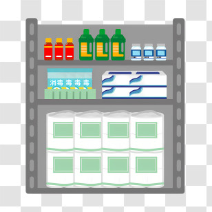 Cartoon - Organized Shelf With Supplies Transparent PNG