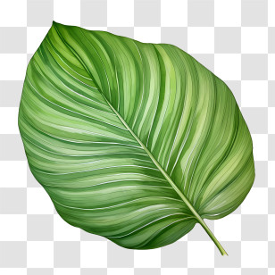 Tropical Leaf - Detailed Green Leaf Illustration Transparent PNG