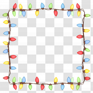 Christmas Lights Frame - Festive Holiday Lights Frame Transparent PNG