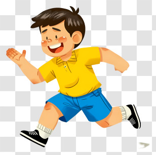 Running Boy - Running Child In Blue Transparent PNG