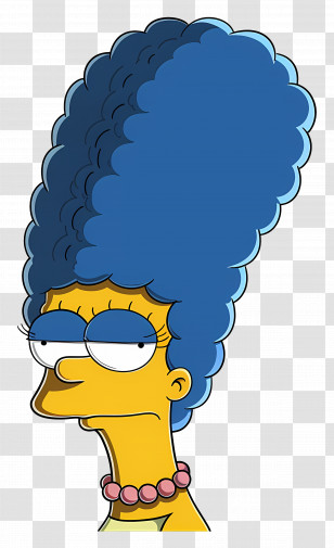 Marge Simpson - Blue-Haired Cartoon Woman Illustration Transparent PNG