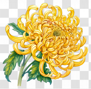 Yellow Flower - Beautiful Yellow Chrysanthemum Flower Transparent PNG