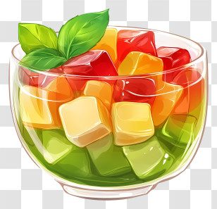 Gelatin Dessert - Colorful Jelly In Glass Transparent PNG