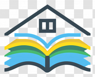 Book Logo - Open Book With House Symbol Transparent PNG