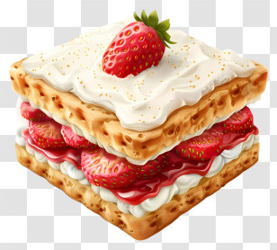Classic Victoria Sandwich - Strawberry Layered Dessert Transparent PNG