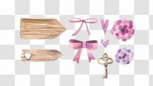 Drawing - Watercolor Painting - Vector Bow Key Transparent PNG