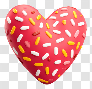 Sparkling Heart Emoji - Heart With Colorful Sprinkles Transparent PNG