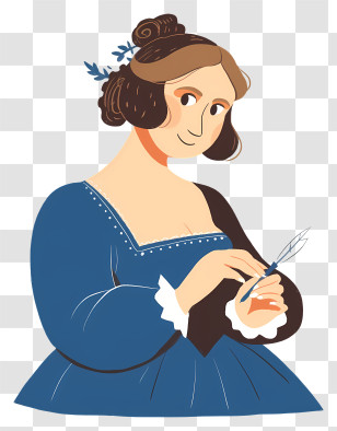 Mary Shelley - Victorian Woman Holding A Quill Transparent PNG