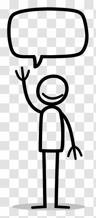 Stick Figure - Stick Figure Cartoon With Speech Bubble Transparent PNG
