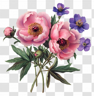 Pink Bouquet - Pink And Purple Floral Bouquet Transparent PNG