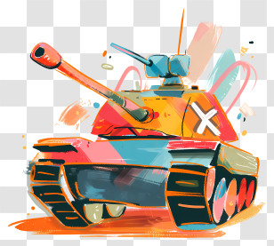 Bright Colorful Cartoon Tank - Bright Colorful Cartoon Tank Transparent PNG