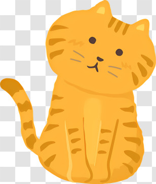 Orange Cat - Cute Orange Cat Illustration In Cartoon Style Transparent PNG