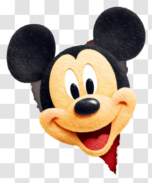 Mickey Mouse Peeking Out - Smiling Mickey Mouse Transparent PNG