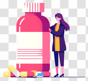 Weight Loss Pills - Illustration Of Medicine Bottle And Pills Transparent PNG