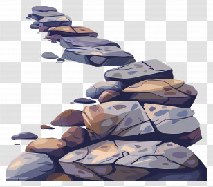 Stone Path - Illustration Of A Natural Stone Pathway In An Outdoor Setting Transparent PNG