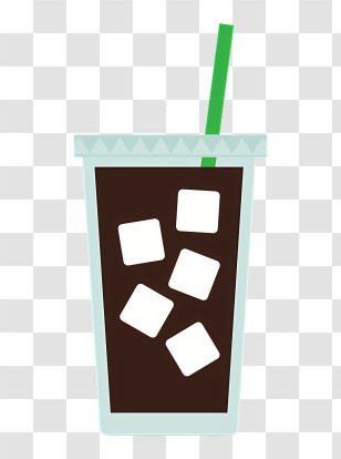 Icon - Refreshing Iced Coffee In A Glass Cup Transparent PNG