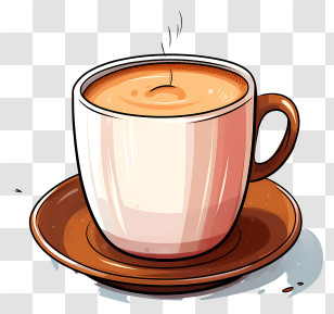 Coffee Cup - Steaming Cup Of Coffee With Saucer Transparent PNG