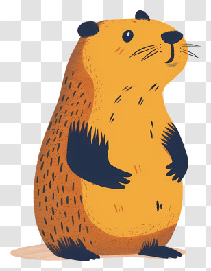 Cartoon Groundhog - Cute Cartoon Groundhog Drawing Transparent PNG