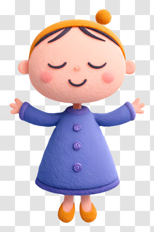 Baby Girl - Joyful Child In Purple Dress Transparent PNG