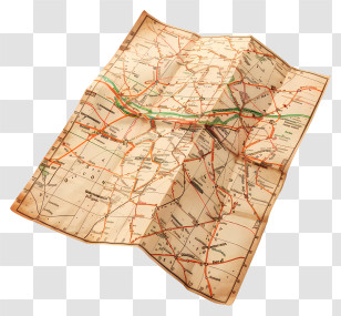 Read A Road Map Day - Folded Paper Map For Navigation Transparent PNG