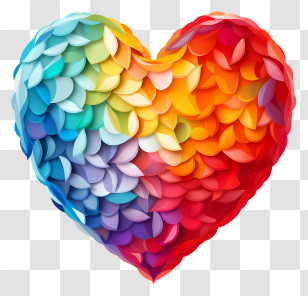 Lgbt Valentine - Colorful Rainbow Heart Design For Creativity Transparent PNG