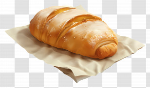 Ciabatta Bread - Golden Croissant On Paper Transparent PNG