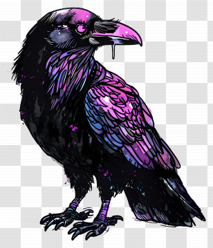 Raven - Fantasy Art Of Raven With Magical Colors Transparent PNG