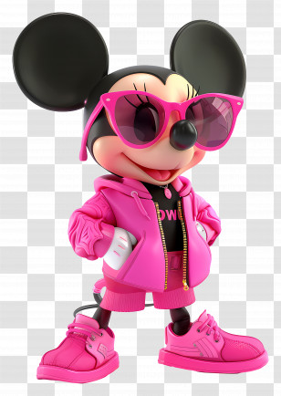 Mouse Minnie Rosa - Cartoon Mouse Character In Pink Outfit Transparent PNG