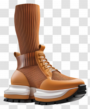 Sock Boots - Stylish Brown Boot Transparent PNG