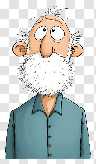 Cartoon Old Man - Cartoon Old Man With Beard Transparent PNG