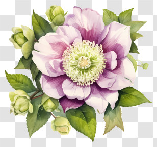 Watercolor Painting - Pink And White Flower Illustration Transparent PNG