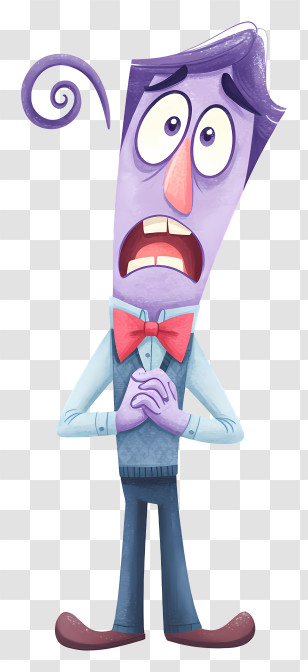 Fear Inside Out - Purple Anxious Character Transparent PNG