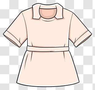 Pink Dress - Minimalist Beige Dress Illustration Transparent PNG