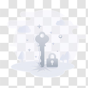 Key - Grey Key And Lock Illustration Transparent PNG