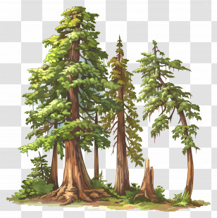 Old Growth Forest - Tree Forest Nature Illustration Transparent PNG
