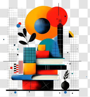 School Background - Colorful Abstract Art With Geometric Shapes Transparent PNG