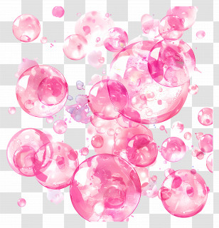 Pink Bubbles - Pink Bubbles Floating Illustration Transparent PNG