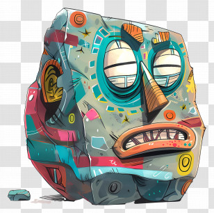 Stone Face - Abstract Stone Face Sculpture Illustration Transparent PNG