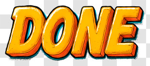 Word Done - DONE In Bold Letters Transparent PNG